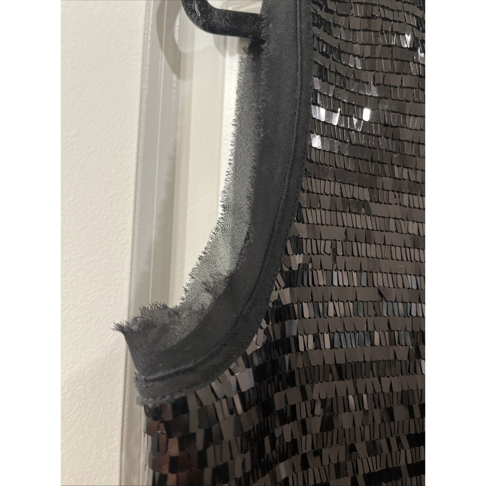 WHO WHAT WEAR Women's Black Sequin Crew Neck Sleeveless Pullover Tank Top M - Picture 8 of 12